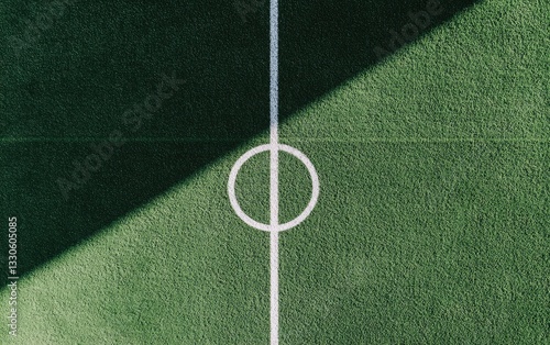 Green Turf Center Field Line Aerial View