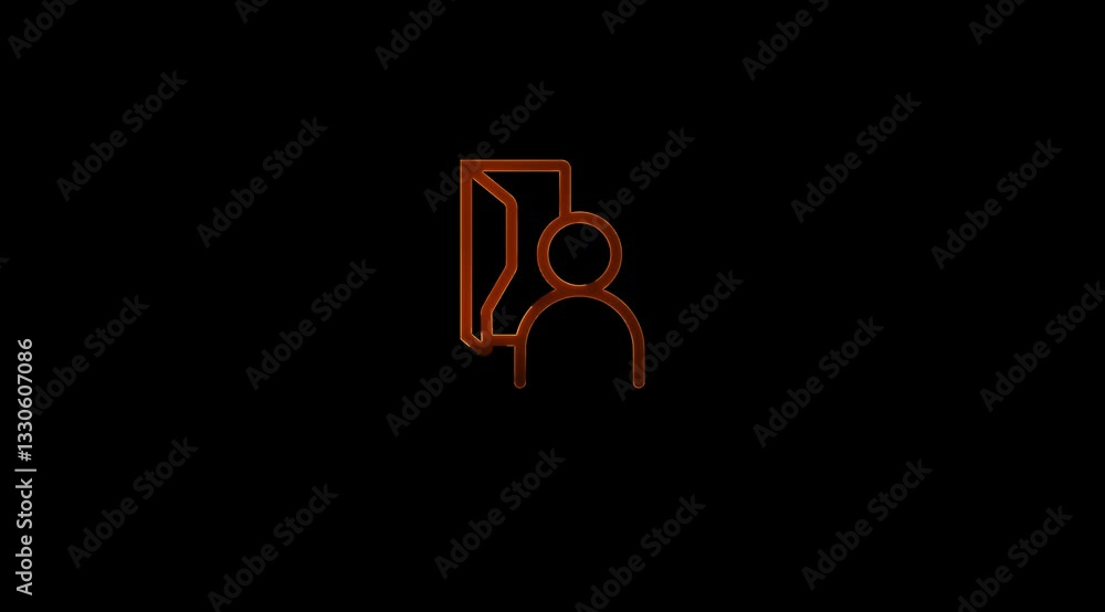 Glowing neon Personal folder stroke icon animation on black color background. Glowing neon Personal folder stroke icon animation on black color background.