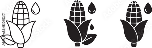biomass energy icon set. eco, environment and renewable energy symbol. flask and leaves. isolated vector image