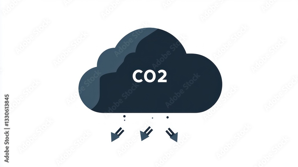 CO2 Emissions and Environmental Impact A Cloud with Downward Arrows Symbolizing Carbon Dioxide CO2 Emissions and Environmental Impact A Cloud with Downward Arrows Symbolizing Carbon Dioxide