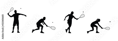 Squash playing silhouette