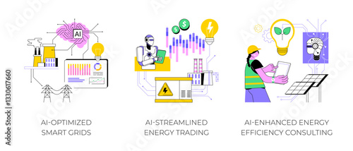 Obraz na płótnie AI in Energy supply abstract concept vector illustrations. w salonie