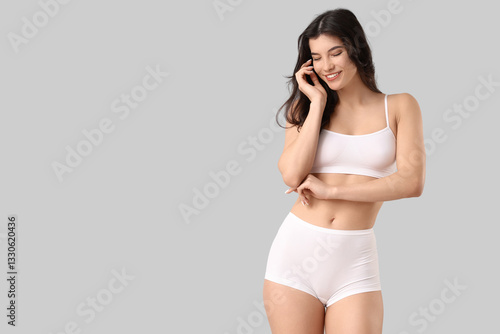 Pretty young woman in under...