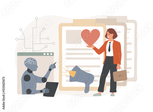 AI-Analyzed Advocacy Campaigns abstract concept vector illustration.