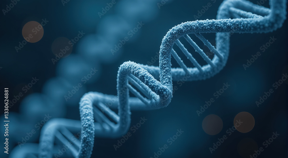 Close-up view of a detailed 3D rendered DNA double helix model. Ideal for scientific, medical, and technological visuals. Close-up view of a detailed 3D rendered DNA double helix model. Ideal for scientific, medical, and technological visuals.