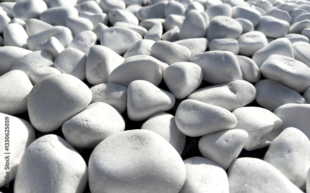 Fototapeta premium White river pebbles with smooth rounded shapes