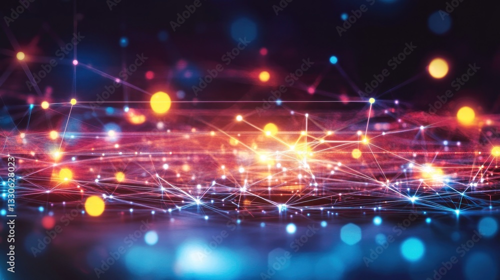 Abstract network connection graphic in a dark space Abstract network connection graphic in a dark space