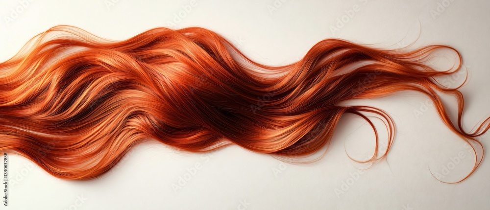 Long Curly Red Hair Cascading Over a Minimal White Surface, Creating a Flowing and Voluminous Texture. Copy space. Generative AI Long Curly Red Hair Cascading Over a Minimal White Surface, Creating a Flowing and Voluminous Texture. Copy space. Generative AI