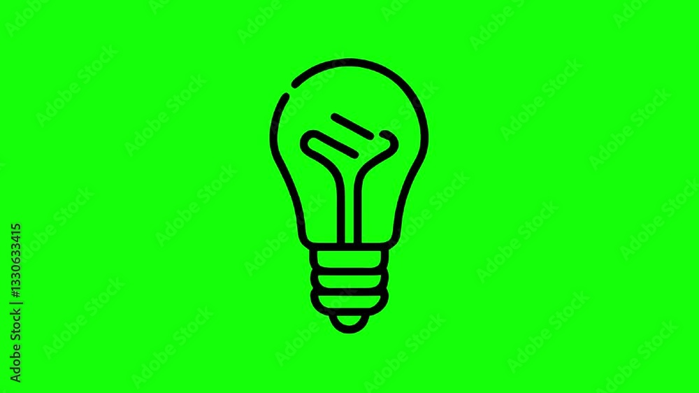 Animated Outline Icon of a Bulb with Green Screen Background Animated Outline Icon of a Bulb with Green Screen Background