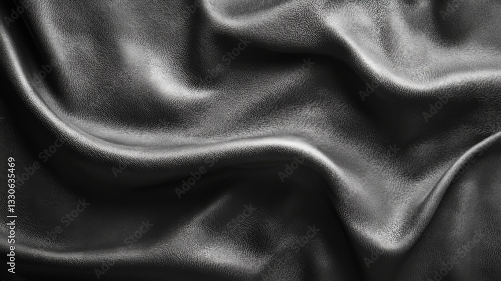 Fototapeta premium Draped Black Leather Textured Surface
