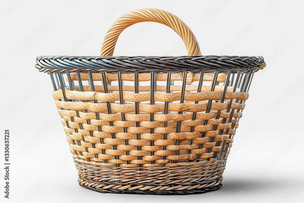 Obraz premium Supermarket shopping basket on transparent background