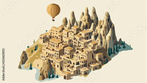 A Geometric View of Cappadocia, Turkey .eps