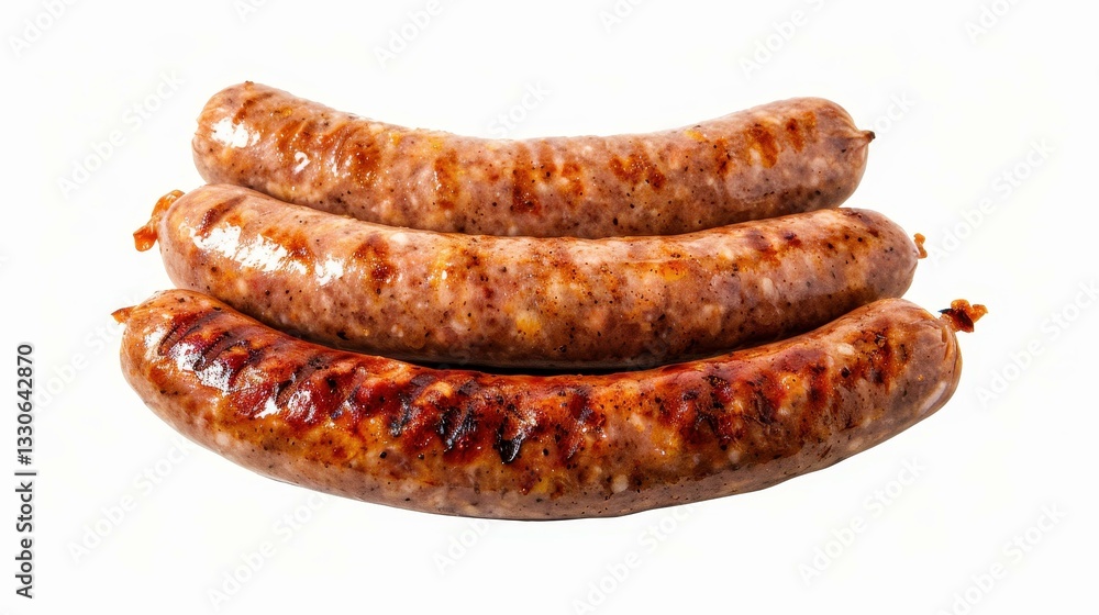 Succulent fried sausages stacked high, perfect for a hearty meal. Deliciously golden and packed with flavor