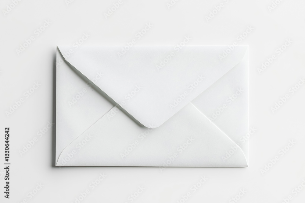 White postal envelope, message, on white background White postal envelope, message, on white background