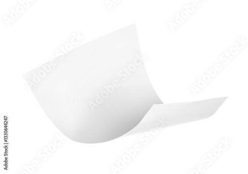 Blank flying paper on white...