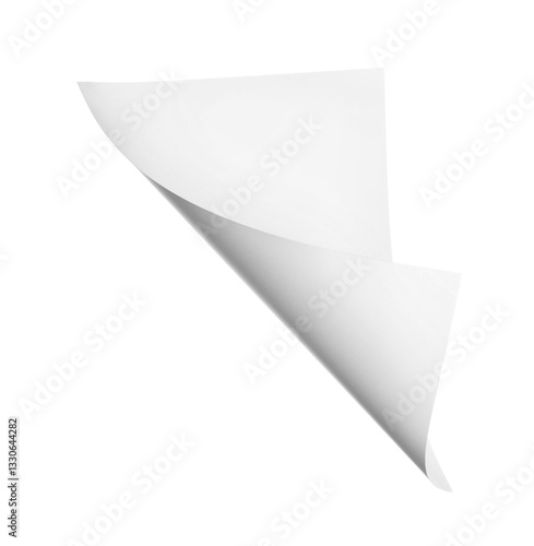 Blank flying paper on white...
