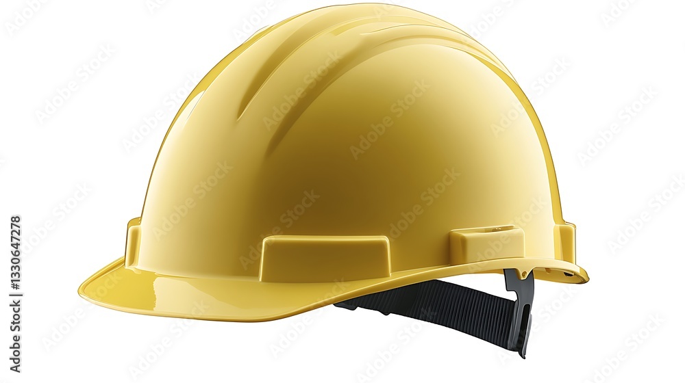 Fototapeta premium Safety First: A Yellow Hard Hat for Construction Workers