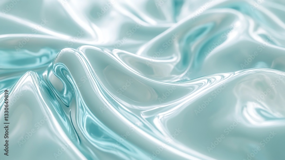 Obraz premium Abstract Teal Liquid Silk Draped Swirls