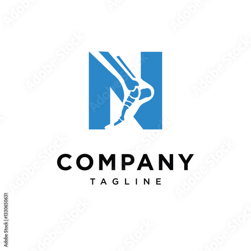 Letter N Podiatry Logo Icon Vector