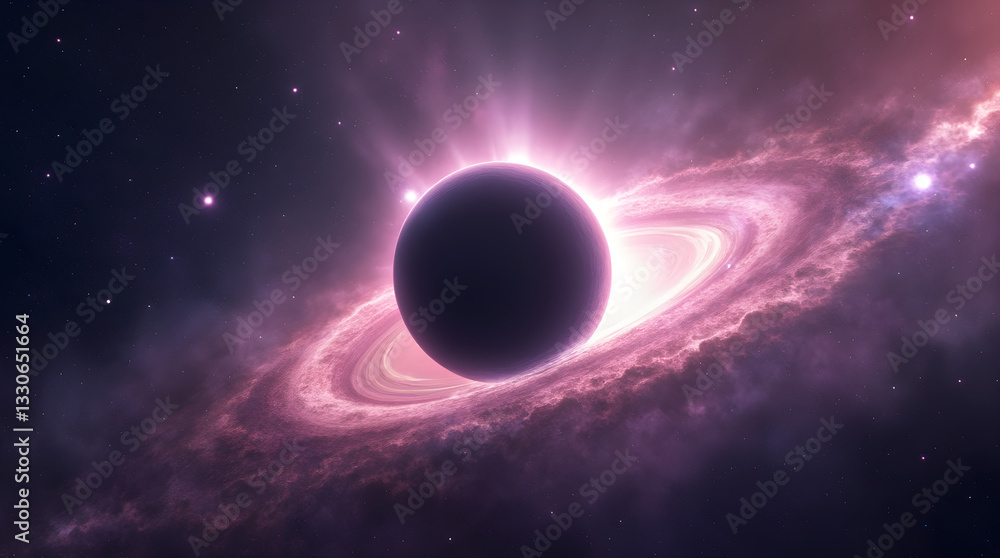 Cosmic Black Hole Glowing Accretion Disk Nebula Space Digital Art Image Cosmic Black Hole Glowing Accretion Disk Nebula Space Digital Art Image