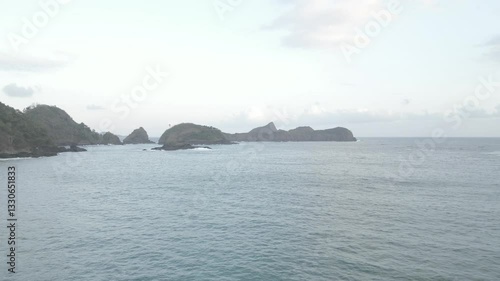 Beautiful panoramic view of the sea with blue water