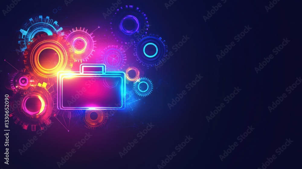 Tech Briefcase Abstract Background Tech Briefcase Abstract Background