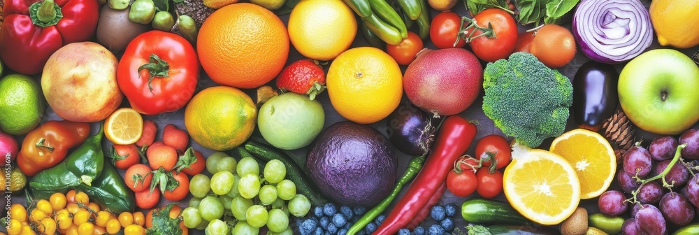 Vibrant Rainbow of Fresh Fruits and Vegetables Vibrant Rainbow of Fresh Fruits and Vegetables