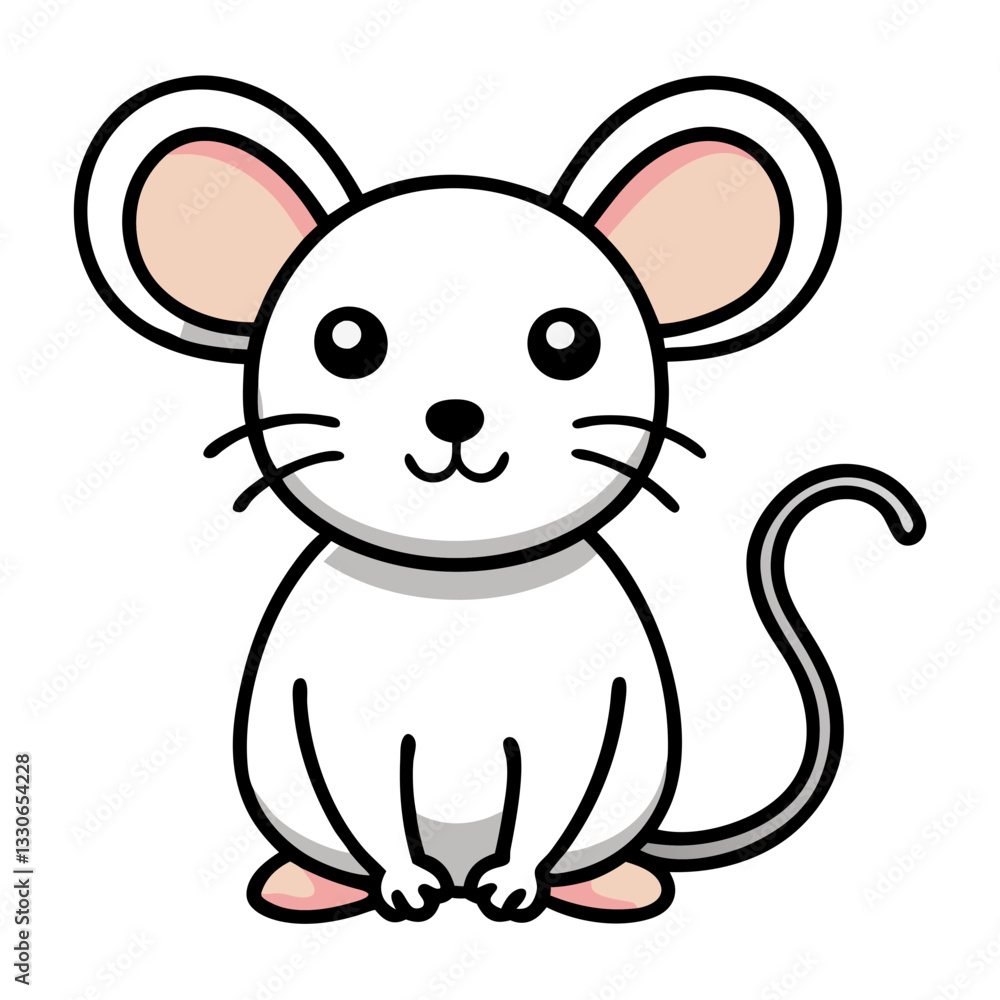 Cute doodle of a mouse smiling, playful illustration Cute doodle of a mouse smiling, playful illustration