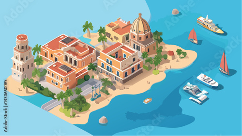 The Wonders of Mexico in Isometric Design