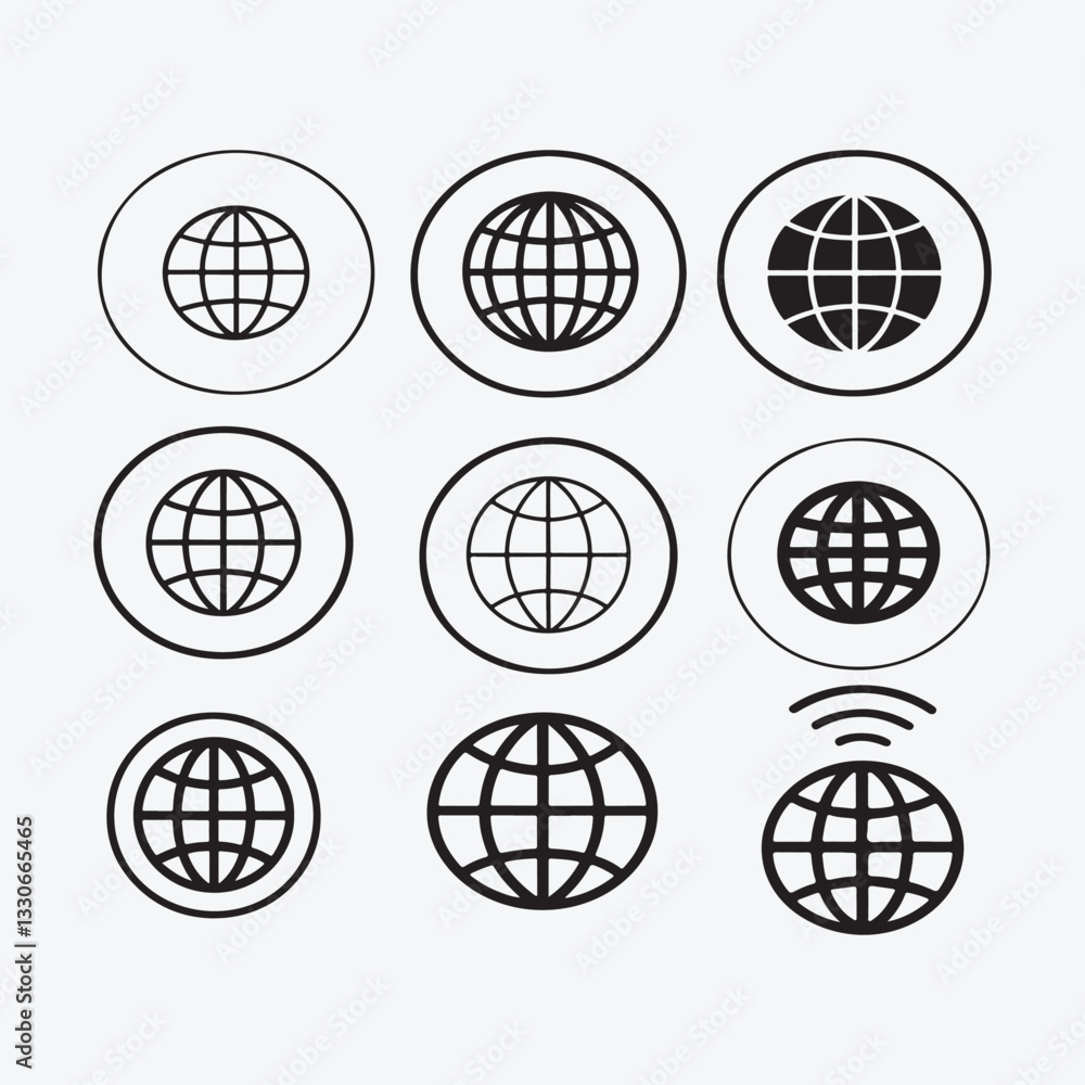web icons, Earth line icons set vector illustration Art & Illustration web icons, Earth line icons set vector illustration Art & Illustration