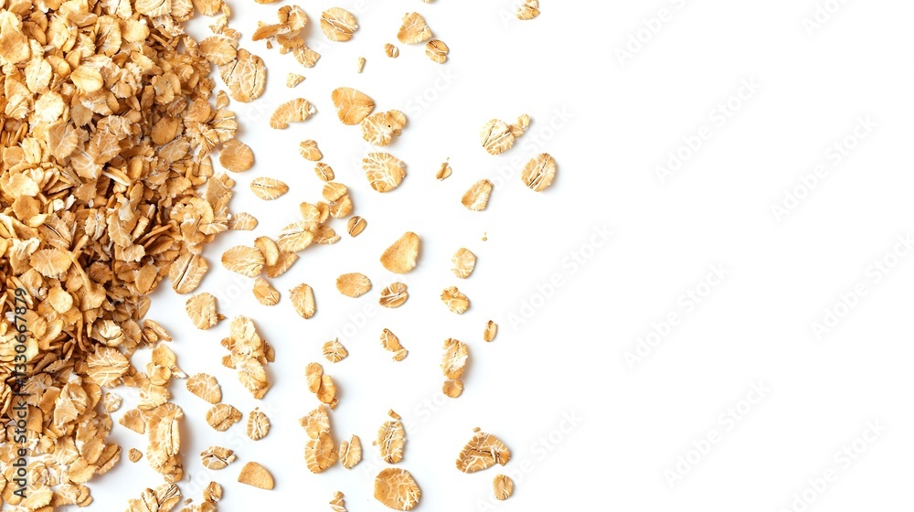 Crispy muesli dry Breakfast isolated on white Crispy muesli dry Breakfast isolated on white