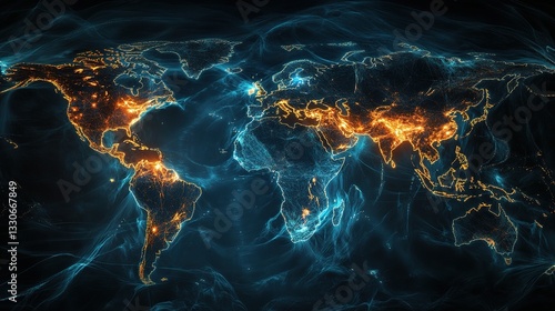 Wallpaper Mural Aerial View of Global Shipping Network and Trade Overview Torontodigital.ca
