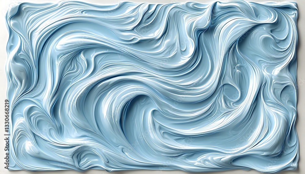 Obraz premium Creamy Blue Swirls Texture, Abstract Relief