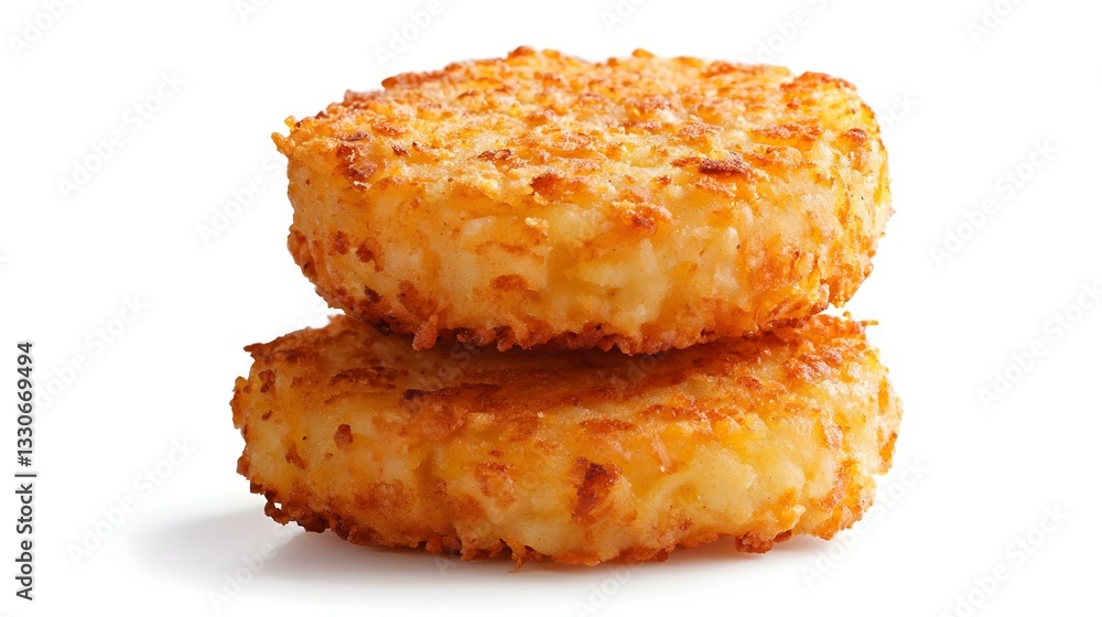 Crispy Hash Browns isolated on white background Crispy Hash Browns isolated on white background