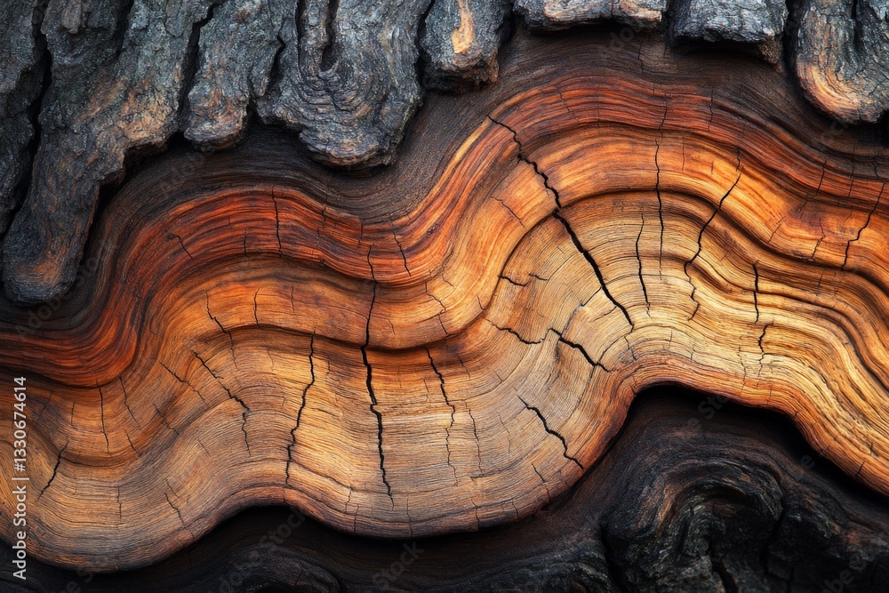 Textured wood surface showcasing intricate patterns and colors in natural light Textured wood surface showcasing intricate patterns and colors in natural light