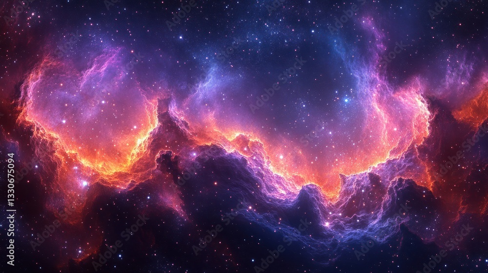 Fototapeta premium Cosmic Nebula: A Celestial Tapestry of Stars and Gas