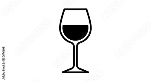 Wine glass symbol vector icon