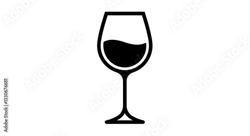 Wine glass symbol vector icon