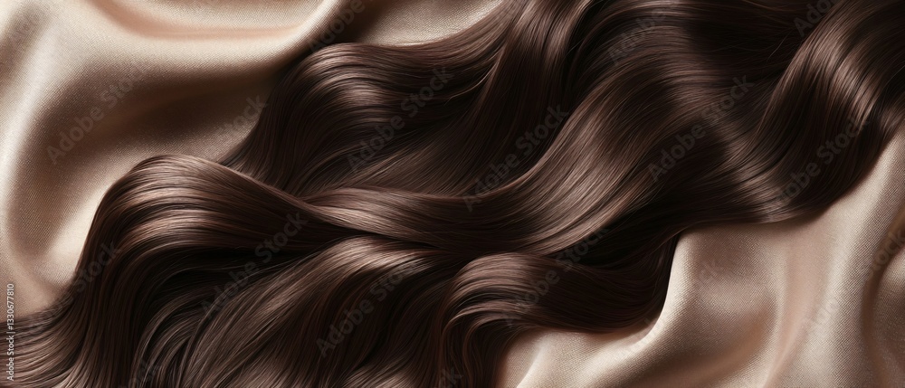 Rich Chocolate Brown Hair Flowing Over a Soft Cashmere Surface, Creating a Warm and Elegant Backdrop. Copy space. Generative AI Rich Chocolate Brown Hair Flowing Over a Soft Cashmere Surface, Creating a Warm and Elegant Backdrop. Copy space. Generative AI