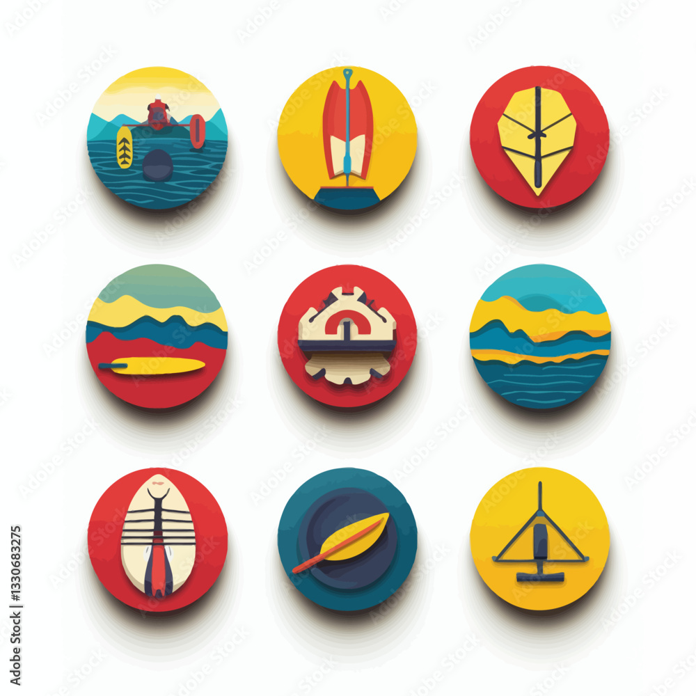 Water Sports Summer Activities and Iconography. Water Sports Summer Activities and Iconography.