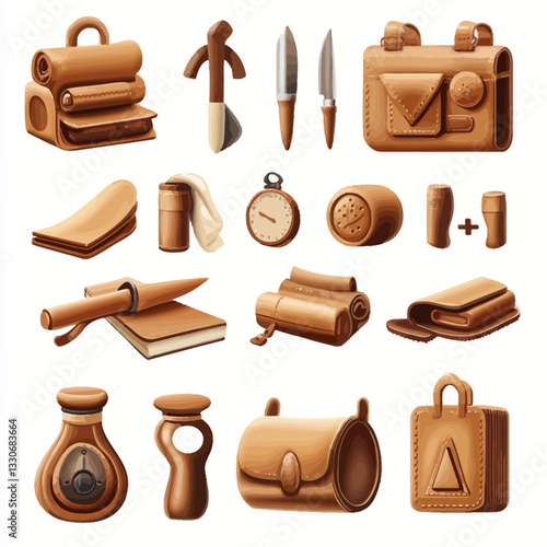 Leather Crafting Tools Artful Still Life of Handmade Vintage Supplies