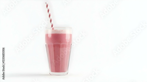Wallpaper Mural Strawberry milk in a glass tumbler with striped Torontodigital.ca