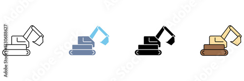 excavator concept line icon. Simple element illustration.
