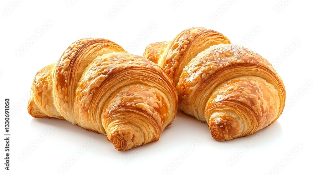 Triple salty croissant isolated on white Triple salty croissant isolated on white