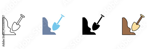 shovel concept line icon. Simple element illustration.