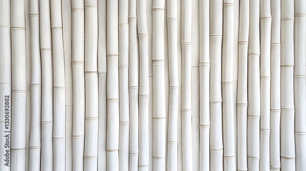 Fototapeta premium Seamless White Bamboo Wall Texture Background