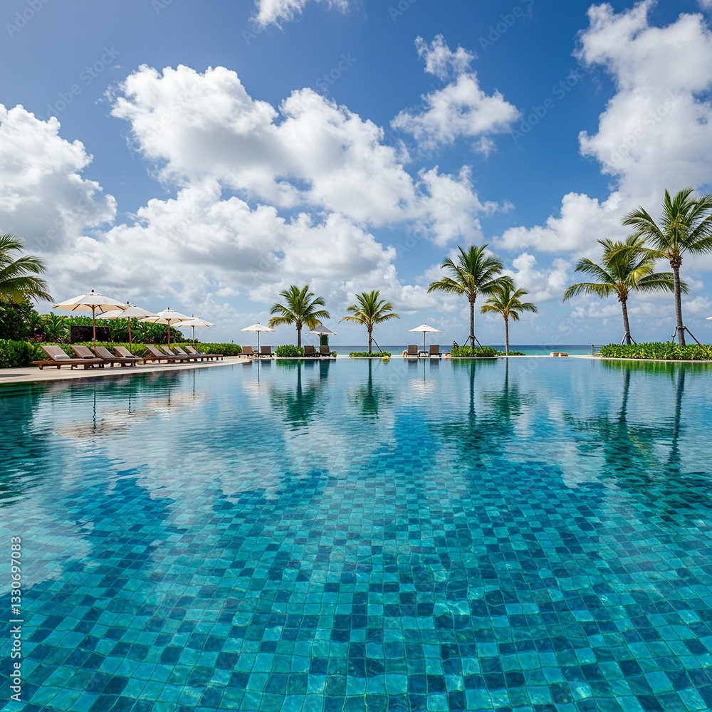 Tropical Poolside Serenity Composing in a Leisurely Paradise Tropical Poolside Serenity Composing in a Leisurely Paradise