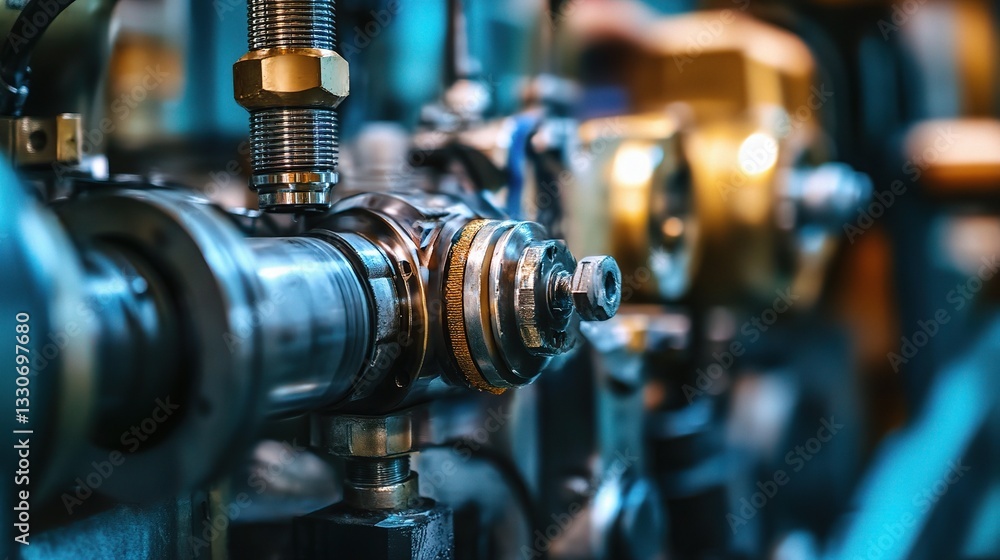 Engineer Inspecting Machinery Components in Industrial Setting Engineer Inspecting Machinery Components in Industrial Setting