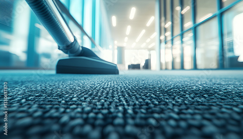 Wallpaper Mural Male janitor vacuuming carpet in a modern office building. Concept of commercial cleaning, maintenance, hygiene, workplace sanitation Torontodigital.ca