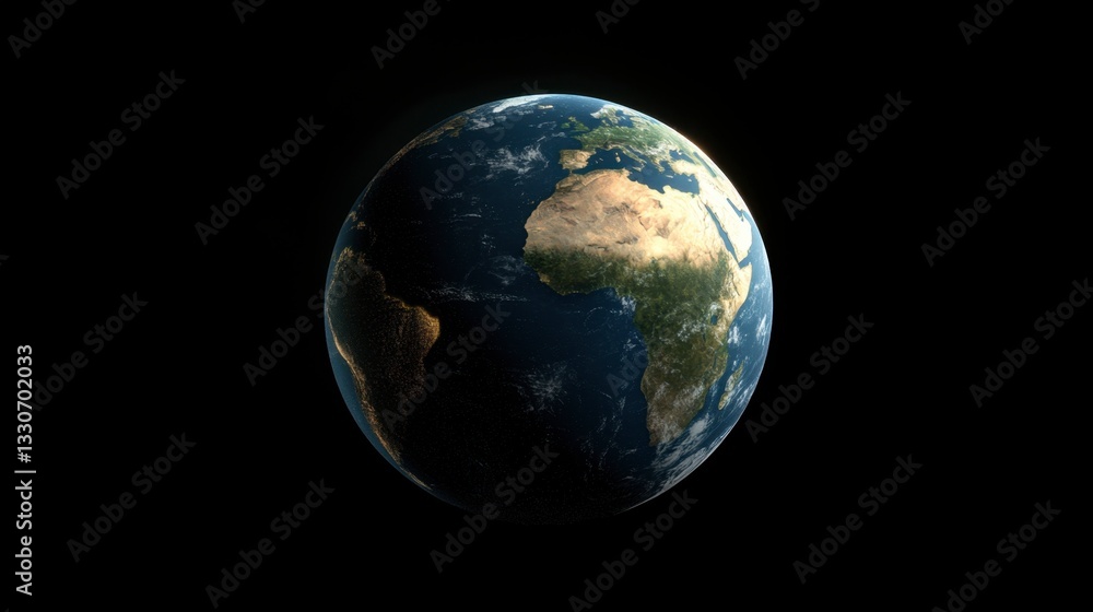 Detailed View of Earth from Space with Vibrant Colors and Features Detailed View of Earth from Space with Vibrant Colors and Features